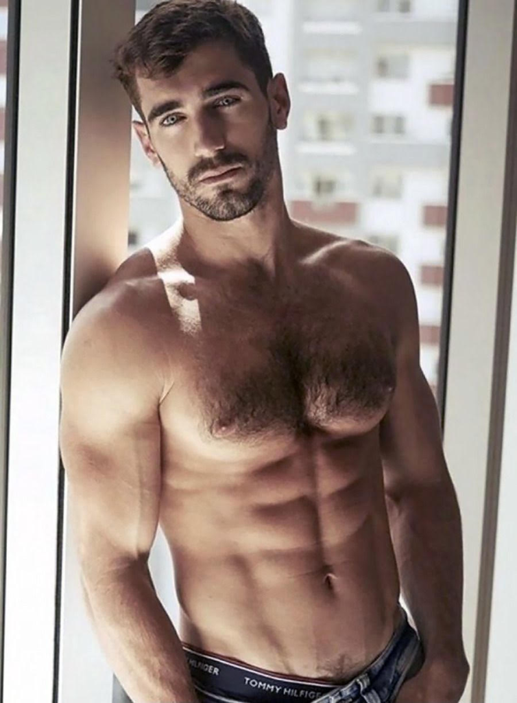 hairy, hunk, handsome man